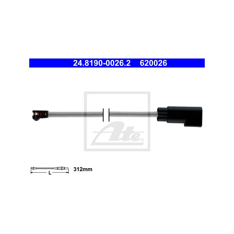 Contact d'avertissement, usure des plaquettes de frein ATE 24.8190-0026.2