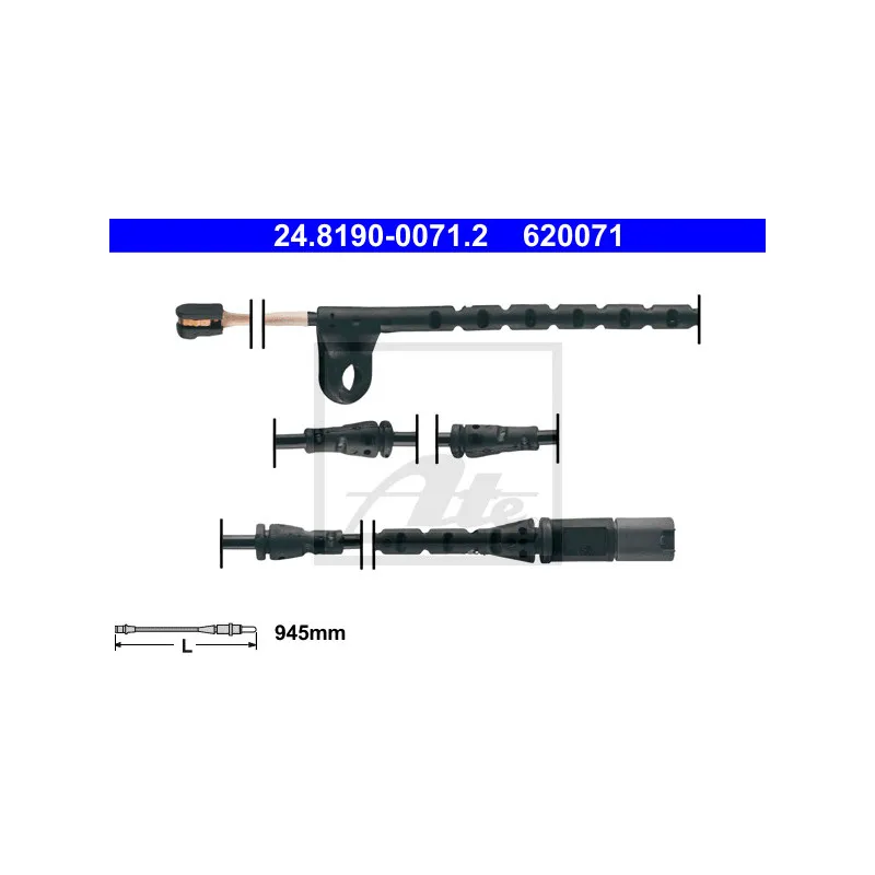 Contact d'avertissement, usure des plaquettes de frein ATE 24.8190-0071.2