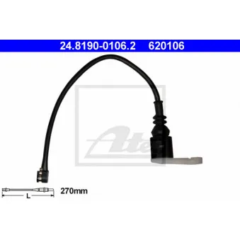 Contact d'avertissement, usure des plaquettes de frein ATE 24.8190-0106.2