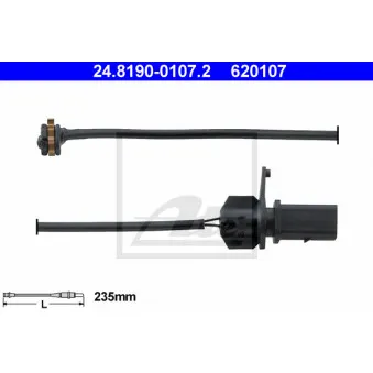 Contact d'avertissement, usure des plaquettes de frein ATE 24.8190-0107.2