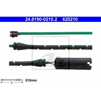 Contact d'avertissement, usure des plaquettes de frein ATE 24.8190-0210.2