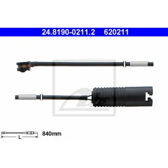 Contact d'avertissement, usure des plaquettes de frein ATE 24.8190-0211.2