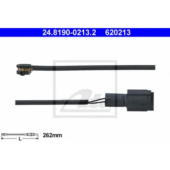 Contact d'avertissement, usure des plaquettes de frein ATE 24.8190-0213.2
