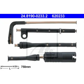Contact d'avertissement, usure des plaquettes de frein ATE 24.8190-0233.2