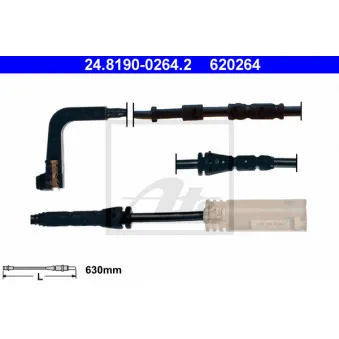 Contact d'avertissement, usure des plaquettes de frein ATE 24.8190-0264.2