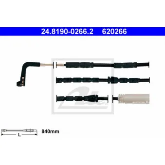Contact d'avertissement, usure des plaquettes de frein ATE 24.8190-0266.2