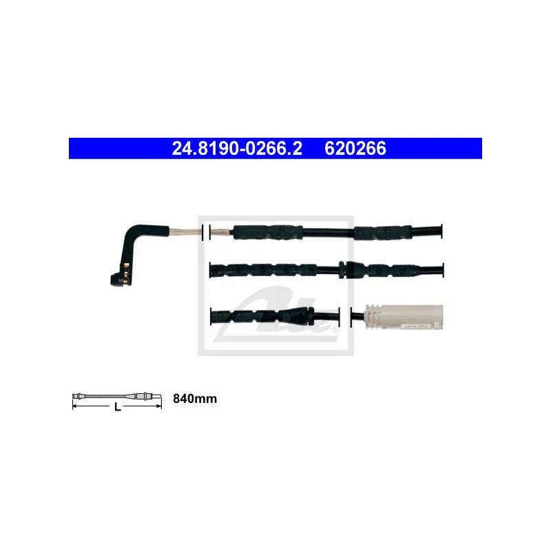 Contact d'avertissement, usure des plaquettes de frein ATE 24.8190-0266.2