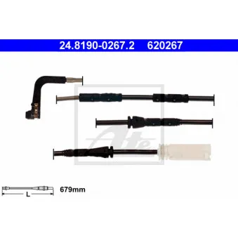 Contact d'avertissement, usure des plaquettes de frein ATE 24.8190-0267.2