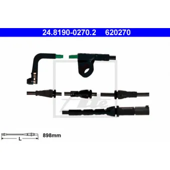 Contact d'avertissement, usure des plaquettes de frein ATE 24.8190-0270.2
