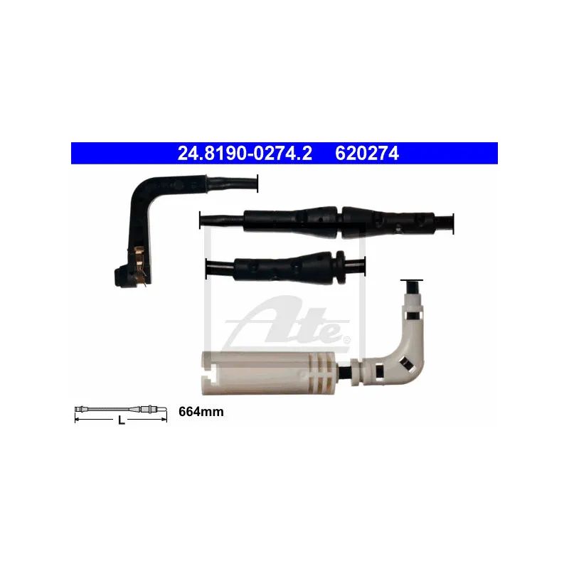 Contact d'avertissement, usure des plaquettes de frein ATE 24.8190-0274.2