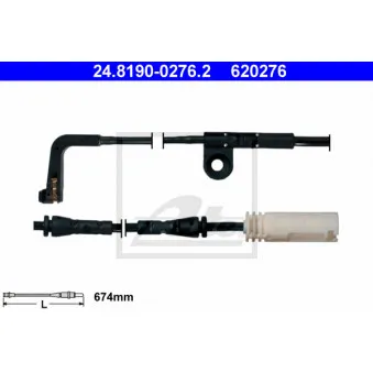 Contact d'avertissement, usure des plaquettes de frein ATE 24.8190-0276.2