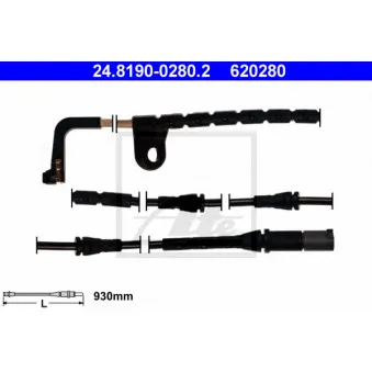 Contact d'avertissement, usure des plaquettes de frein ATE 24.8190-0280.2