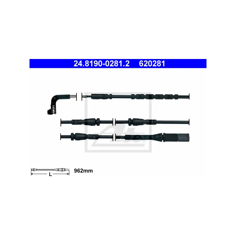 Contact d'avertissement, usure des plaquettes de frein ATE 24.8190-0281.2