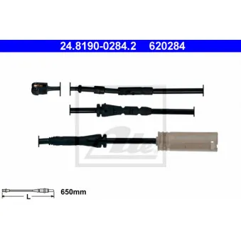 Contact d'avertissement, usure des plaquettes de frein ATE 24.8190-0284.2