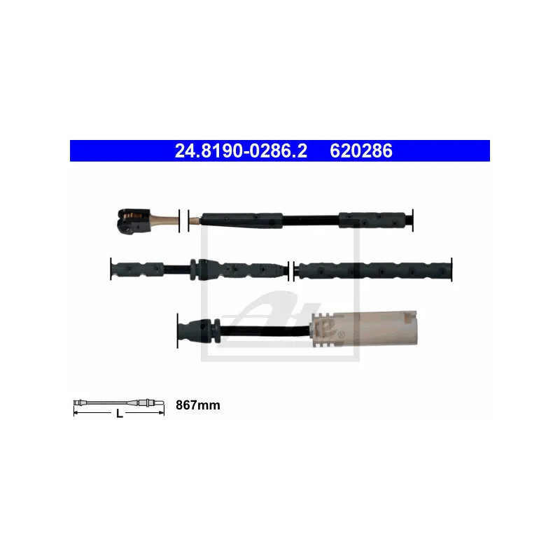 Contact d'avertissement, usure des plaquettes de frein ATE 24.8190-0286.2