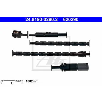 Contact d'avertissement, usure des plaquettes de frein ATE 24.8190-0290.2