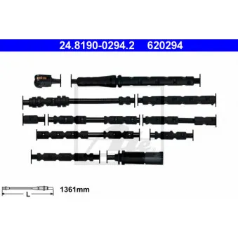 Contact d'avertissement, usure des plaquettes de frein ATE 24.8190-0294.2