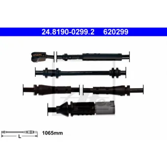 Contact d'avertissement, usure des plaquettes de frein ATE 24.8190-0299.2
