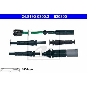 Contact d'avertissement, usure des plaquettes de frein ATE 24.8190-0300.2