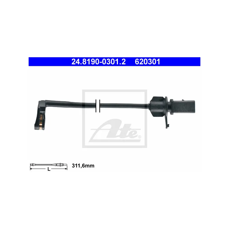 Contact d'avertissement, usure des plaquettes de frein ATE 24.8190-0301.2