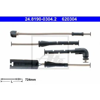 Contact d'avertissement, usure des plaquettes de frein ATE 24.8190-0304.2