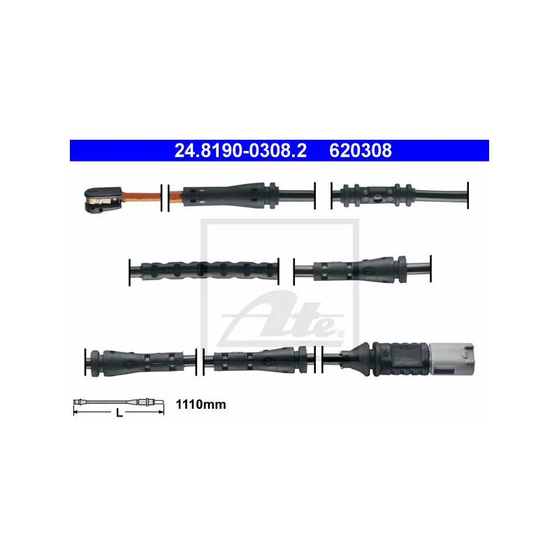 Contact d'avertissement, usure des plaquettes de frein ATE 24.8190-0308.2