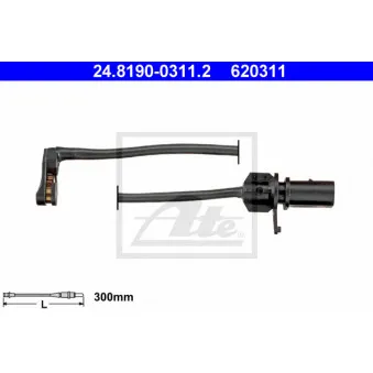 Contact d'avertissement, usure des plaquettes de frein ATE 24.8190-0311.2
