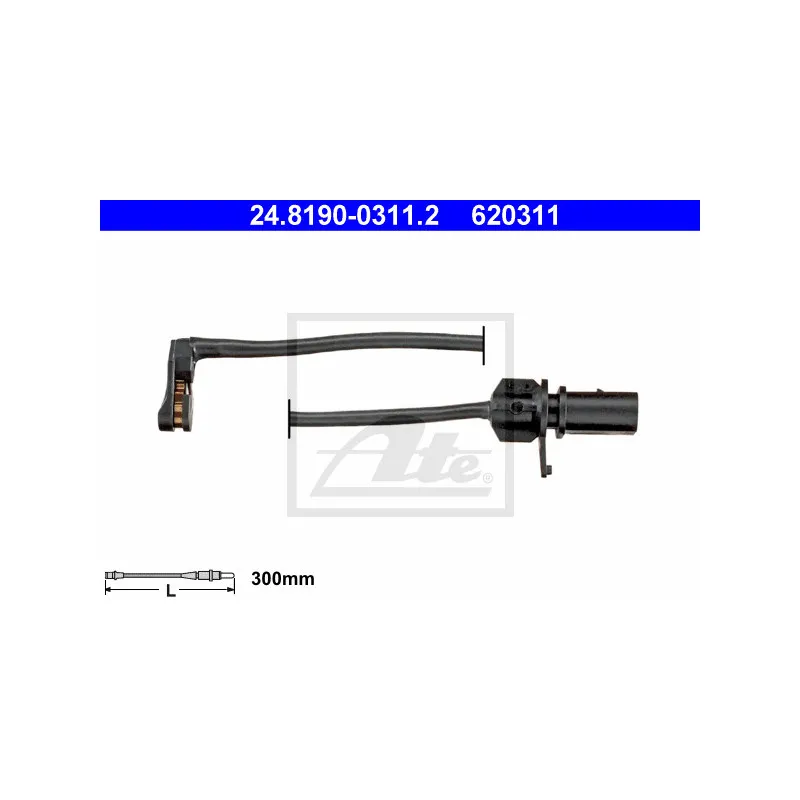 Contact d'avertissement, usure des plaquettes de frein ATE 24.8190-0311.2