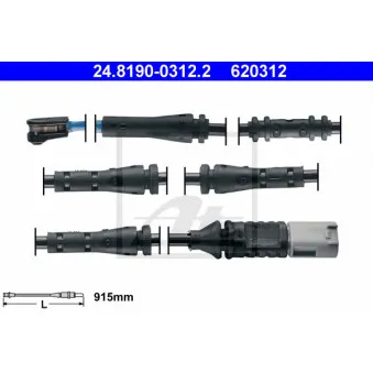 Contact d'avertissement, usure des plaquettes de frein ATE 24.8190-0312.2
