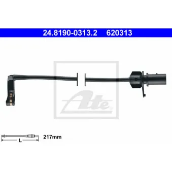 Contact d'avertissement, usure des plaquettes de frein ATE 24.8190-0313.2