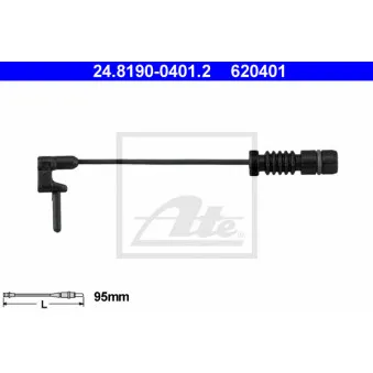 Contact d'avertissement, usure des plaquettes de frein ATE 24.8190-0401.2