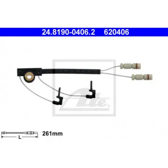 Contact d'avertissement, usure des plaquettes de frein ATE 24.8190-0406.2