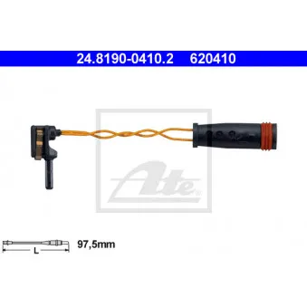 Contact d'avertissement, usure des plaquettes de frein ATE 24.8190-0410.2