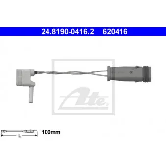 Contact d'avertissement, usure des plaquettes de frein ATE 24.8190-0416.2