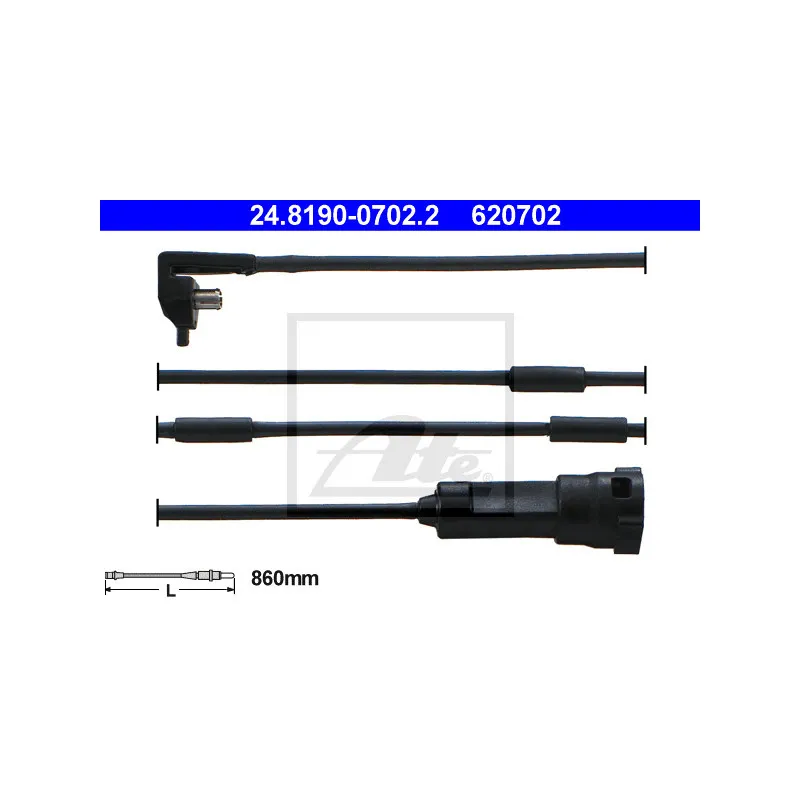 Contact d'avertissement, usure des plaquettes de frein ATE 24.8190-0702.2