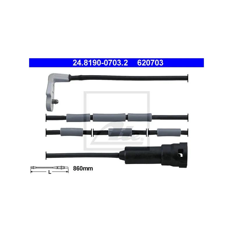 Contact d'avertissement, usure des plaquettes de frein ATE 24.8190-0703.2