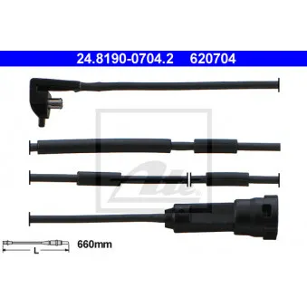 Contact d'avertissement, usure des plaquettes de frein ATE 24.8190-0704.2