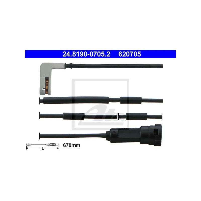 Contact d'avertissement, usure des plaquettes de frein ATE 24.8190-0705.2