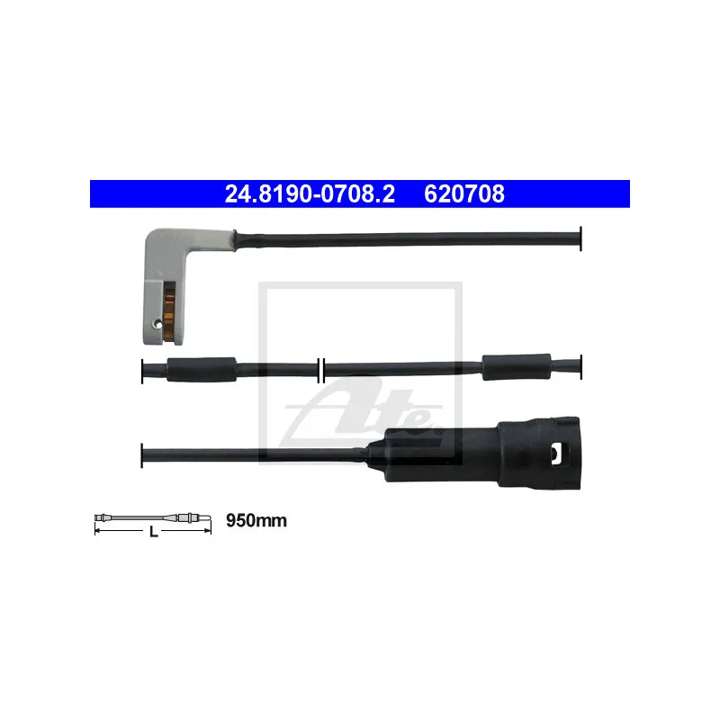 Contact d'avertissement, usure des plaquettes de frein ATE 24.8190-0708.2