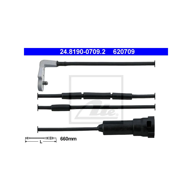 Contact d'avertissement, usure des plaquettes de frein ATE 24.8190-0709.2