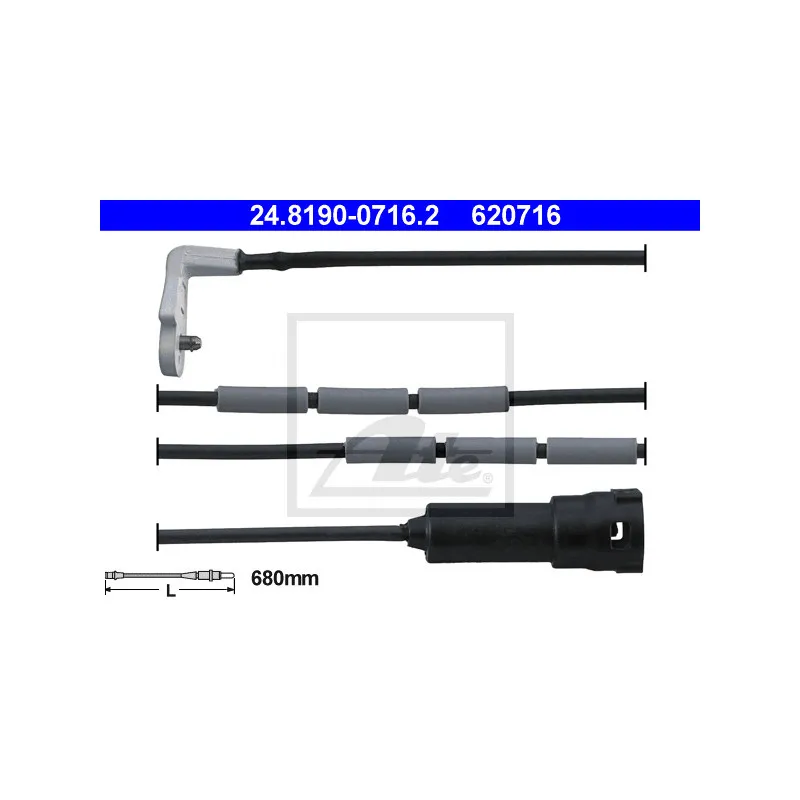 Contact d'avertissement, usure des plaquettes de frein ATE 24.8190-0716.2