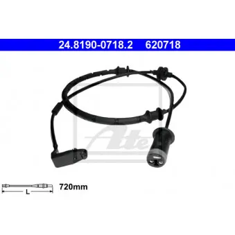 Contact d'avertissement, usure des plaquettes de frein ATE 24.8190-0718.2