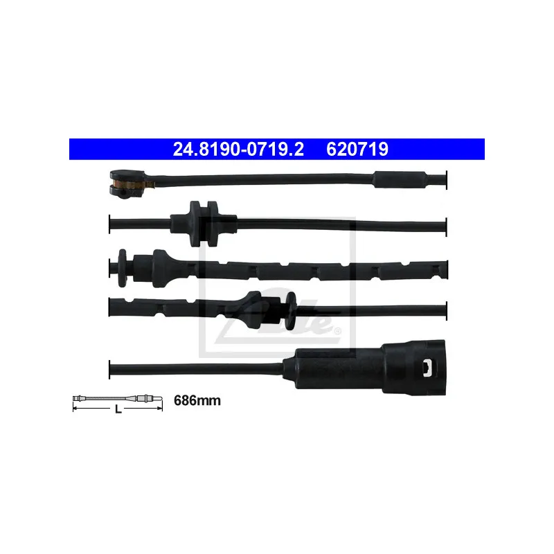 Contact d'avertissement, usure des plaquettes de frein ATE 24.8190-0719.2