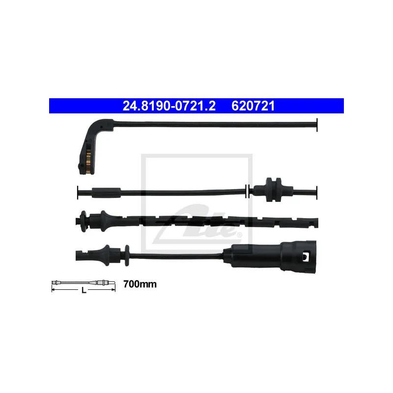 Contact d'avertissement, usure des plaquettes de frein ATE 24.8190-0721.2