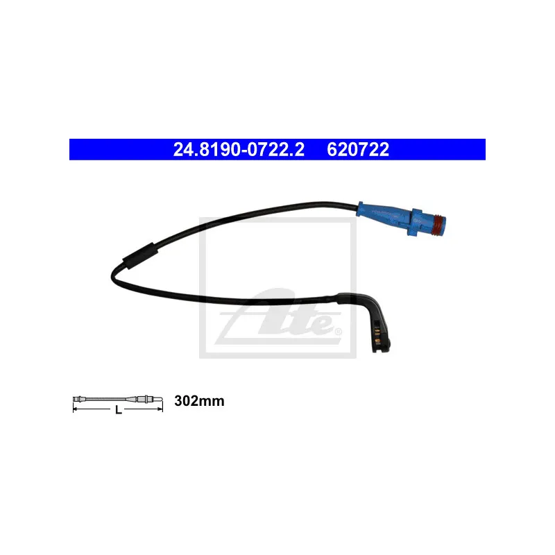Contact d'avertissement, usure des plaquettes de frein ATE 24.8190-0722.2
