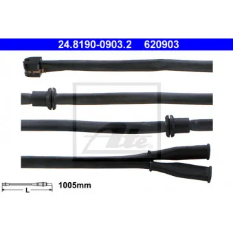Contact d'avertissement, usure des plaquettes de frein ATE 24.8190-0903.2