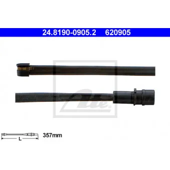 Contact d'avertissement, usure des plaquettes de frein ATE 24.8190-0905.2