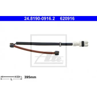 Contact d'avertissement, usure des plaquettes de frein ATE 24.8190-0916.2