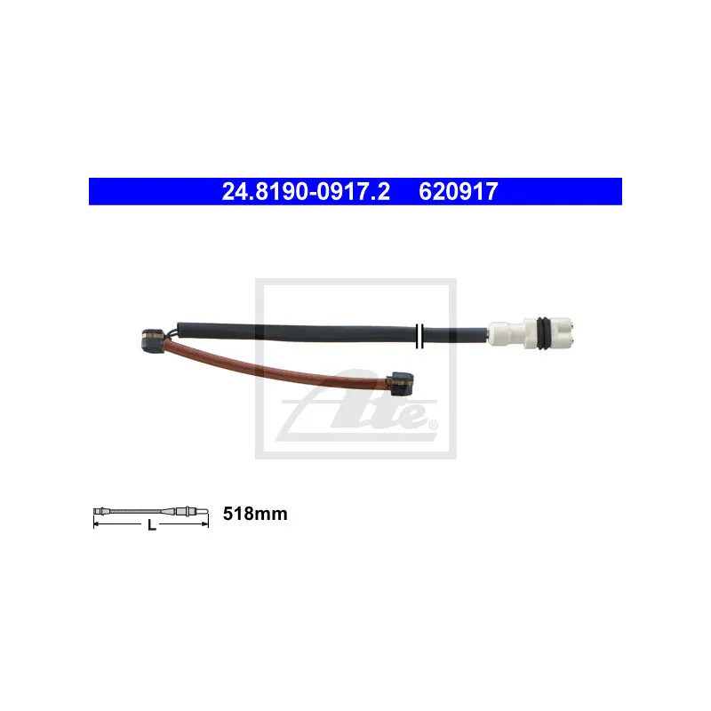 Contact d'avertissement, usure des plaquettes de frein ATE 24.8190-0917.2