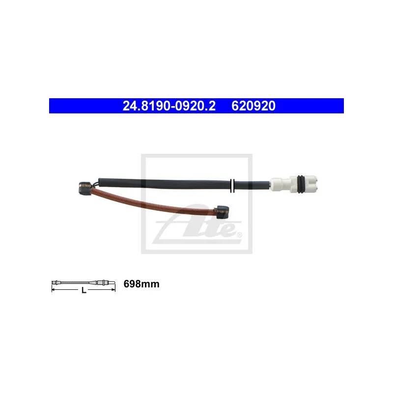 Contact d'avertissement, usure des plaquettes de frein ATE 24.8190-0920.2